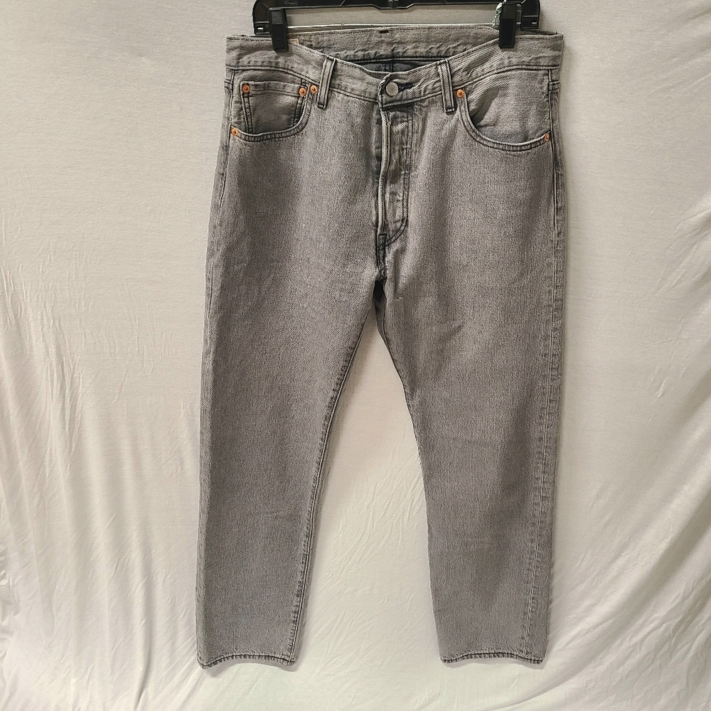 Pre'owned Levis Jeans 501 Big E 93  Mens Premium 33x32 Light Gray Button Fly